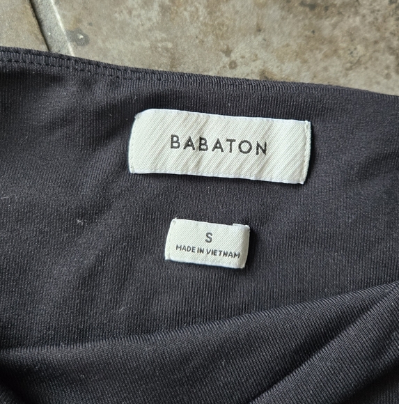 Aritzia Babaton Contour Square Neck Bodysuit Black Long Sleeve Thong S - Picture 3 of 10